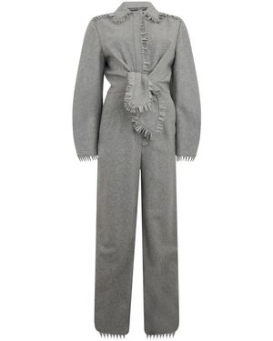 Alberta Ferretti Jumpsuits & Playsuits ,Grijs ,Wol Elegante Jumpsuit