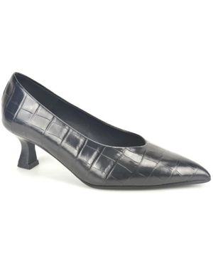 Pedro Miralles Schoenen ,Zwart ,Croco Pump +Tip 4Cm - Blauw