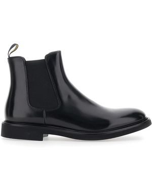 Doucal's Schoenen ,Zwart ,Leer Genova Horse Beatles Enkellaarsjes