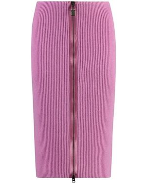 Tom Ford Gonna in maglia a coste in seta e lana - Viola