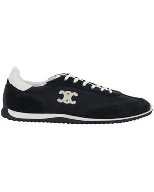 Celine Trainers With Contrasting Triomphe Logo On The Side - Black
