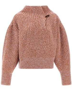 Dries Van Noten Teubina Tweekleurige Gebreide Trui - Roze