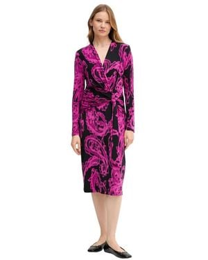 Joseph Ribkoff Kleedjes ,Veelkleurig ,Polyester Paisley Print Wrap Jurk - Paars