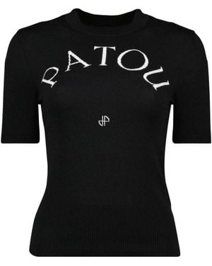 Patou Gebreide Trui Met Ronde Hals - Zwart