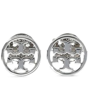 Tory Burch Stud-Ohrringe Mit Double T-Motiv - Weiß