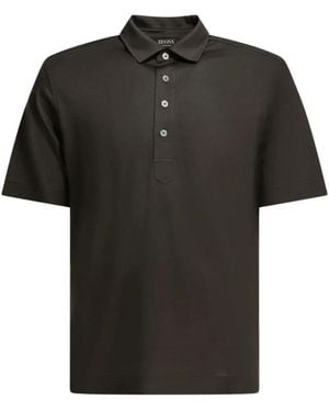 ZEGNA Polo Shirts - Black
