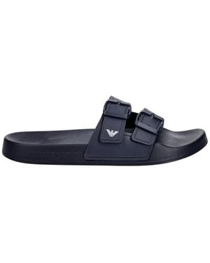Emporio Armani Logo Slide - Blau