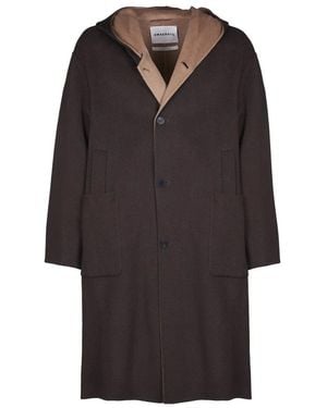 Amaranto Single-Breasted Coats - Negro