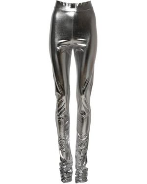 Dolce & Gabbana Metallic Slim Fit High Waist Leggings - Grijs