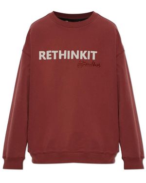 Rethinkit Studios Hoodies & Sweatvesten ,Rood ,Katoen Sweatshirt Met Logopatch