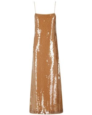 Alberta Ferretti Kleedjes ,Bruin ,Pailletten Paillettenjurk
