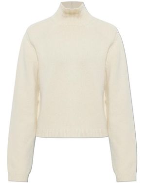 Rohe Rollkragenpullover - Weiß