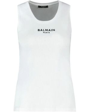 Balmain Sleeveless Tops - Blanco