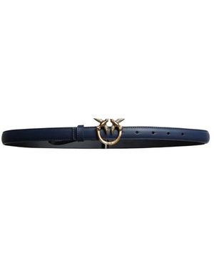 Pinko Leder Gürtel Mit Goldlogo - Blau