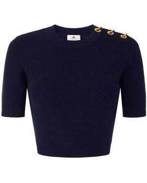 Elisabetta Franchi Trui Met Ronde Hals - Blauw