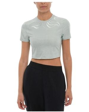 PUMA Crop Top Mit Wellenmuster - Grau