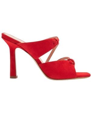 SCAROSSO Heeled Mules - Red