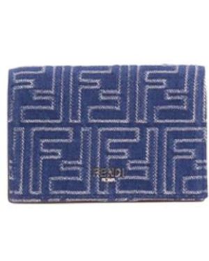 Fendi Accessoires ,Blauw ,Denim Denim Visitekaarthouder Met Hoes