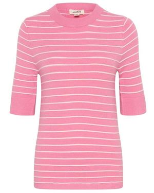 Soaked In Luxury Gestreifter Pullover Rose Bloom Weiße Streifen - Pink