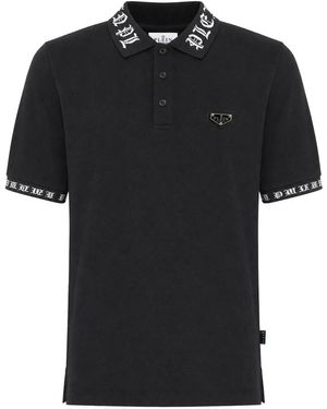 Philipp Plein Tops ,Zwart ,Katoen Polo Shirt Ss