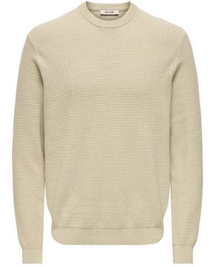 Only & Sons Dave Trui Met Ronde Hals - Naturel