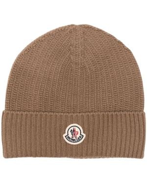 Moncler Tricot Wollmischung Mütze - Braun