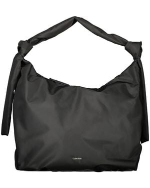 Calvin Klein Elegant Shoulder Bag With Logo Appliqué - Black