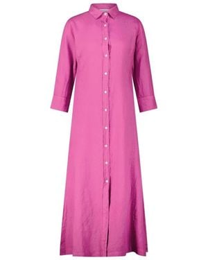 ROSSO35 Abito camicia in lino - Rosa