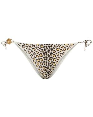 Roberto Cavalli Pop Jaguar Print Bikini Broekje - Wit