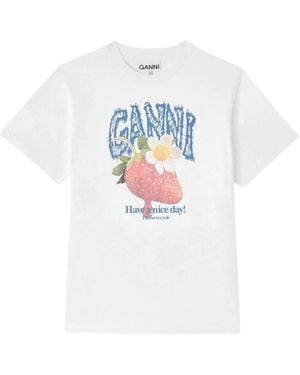Ganni T-Shirts - Blanco