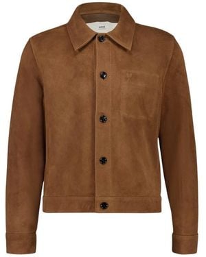 Ami Paris Leather Jackets - Bruin