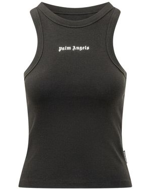 Palm Angels Tops ,Zwart ,Klassiek Logo Slim Tanktop