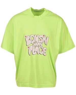 Bonsai T-shirt in cotone con design unico - Verde