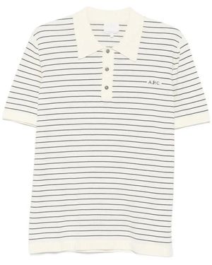 A.P.C. Tops ,Wit ,Gestreepte Polo Shirt