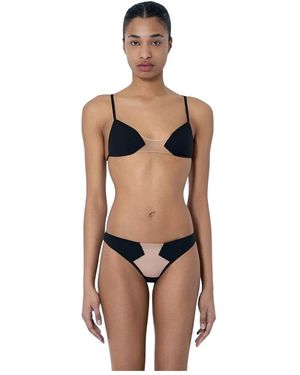 Rick Owens Ondergoed ,Zwart ,Nylon Livy Mesh Panel Beha - Bruin