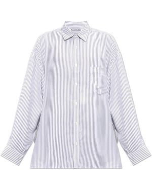 Acne Studios Overhemden ,Wit ,Oversized Shirt With Pocket
