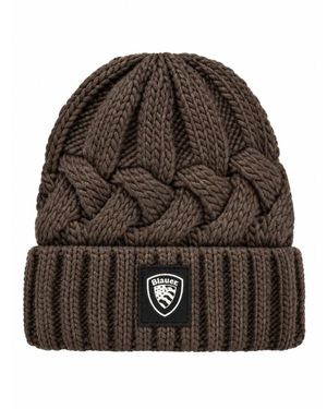 Blauer Corwin Beanie Mit Umschlag - Braun
