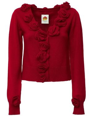 FARM Rio Truien & Vesten ,Rood ,V-Hals Gebreid Vest