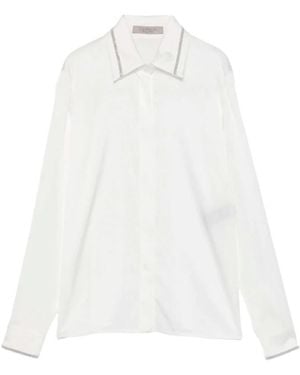 D.exterior Overhemden ,Wit ,Katoen Shirt Met Versierde Rand