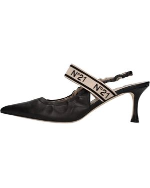 N°21 Schoenen ,Zwart ,Leer Décolleté Slingback Pomp