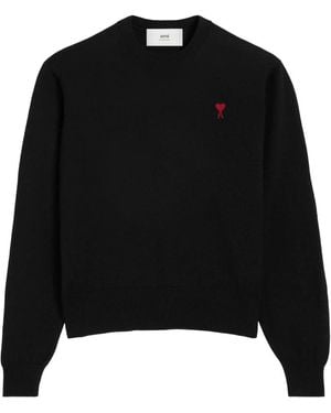 Ami Paris Round-Neck Knitwear - Noir