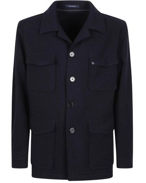 Tagliatore Jassen ,Blauw ,Leer Milton Down Jacket
