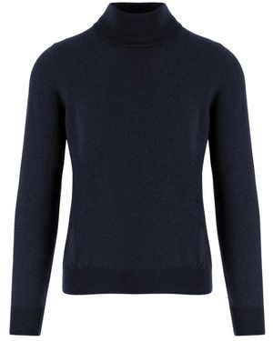 Tagliatore Wollpullover Mit Rollkragen - Blau