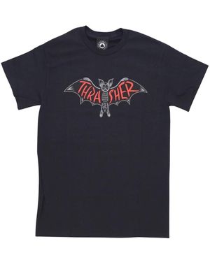 Thrasher Tops ,Zwart ,Katoen Bat Tee - Blauw