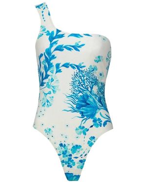 Riani Badmode ,Veelkleurig ,Botanical Watercolor One-Piece Swimsuit - Blauw