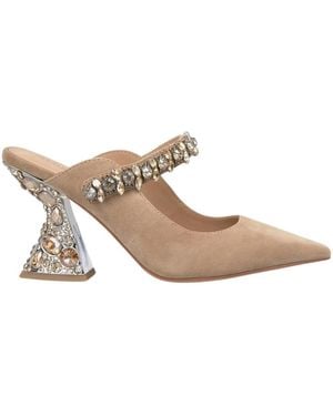 Alma En Pena. Heeled Mules - Bianco