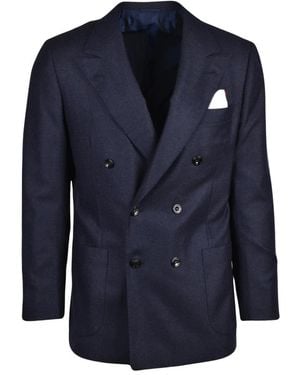 Kiton Doppelreihige Jacke - Blau