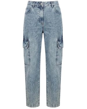 Moorer High-Waist Rechte Jeans - Blauw