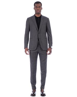 Caruso Single Breasted Suits - Black