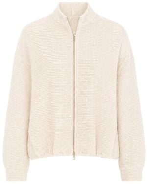 Herno Luminous Sequined Bomber - Natur